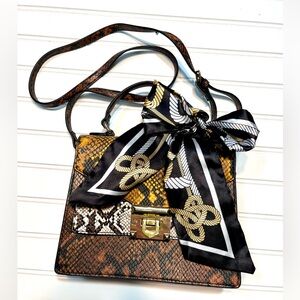 ALDO Brown Snake Print Crossbody Bag